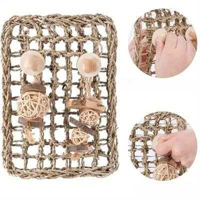 IntiMeg Tapis en paille de mer avec jouets suspendus