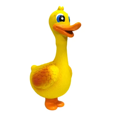 IntiMeg Petit jouet pour chien en forme de canard jaune