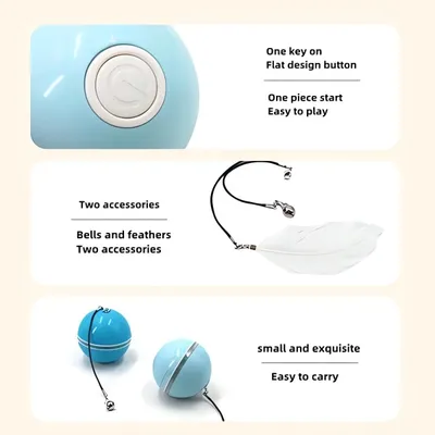 Automatic LED Intelligent Cat Ball, Interactive