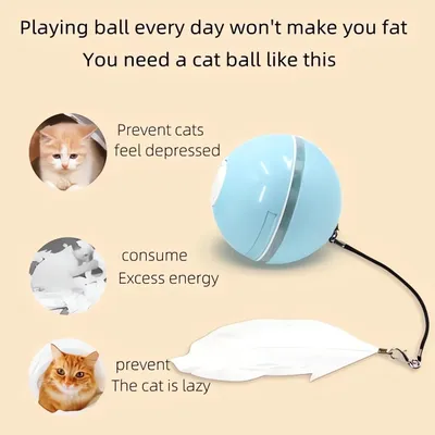 Automatic LED Intelligent Cat Ball, Interactive
