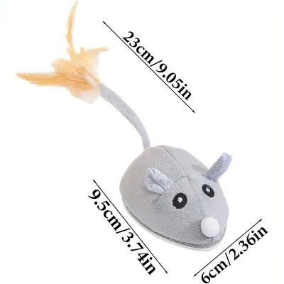 Jouet souris floquée rechargeable par USB pour chats