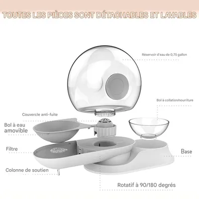 Ensemble d'alimentateur et de distributeur d'eau automatiques