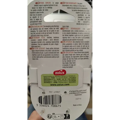 Peigne Démêloir 16.5 cm pour chien à Poils mi longs et longs