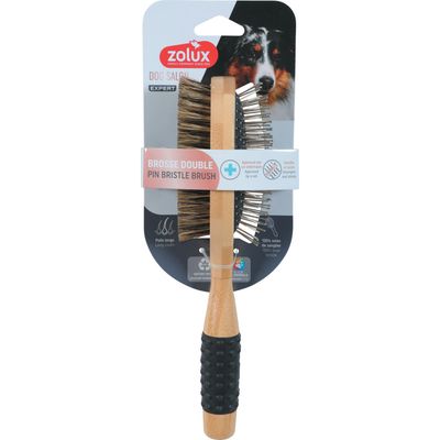 Brosse double 24.5 cm pour chien à poils longs