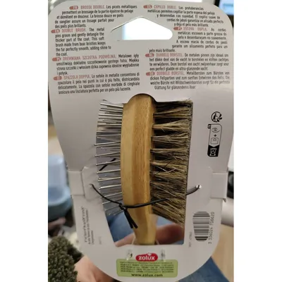 Brosse double 24.5 cm pour chien à poils longs