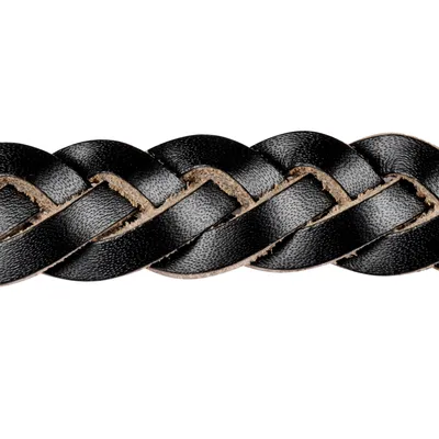Collier pour chien en cuir tressé noir