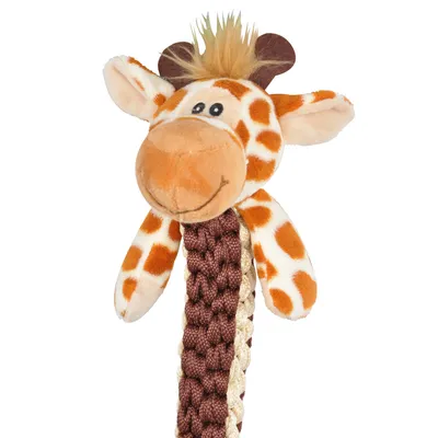 Jouet en peluche girafe feroce pour chien