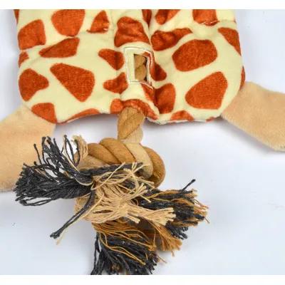 Jouet peluche Girafe et corde pour chien