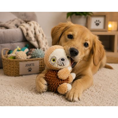 Jouet peluche balle sonore Paresseux pour chien