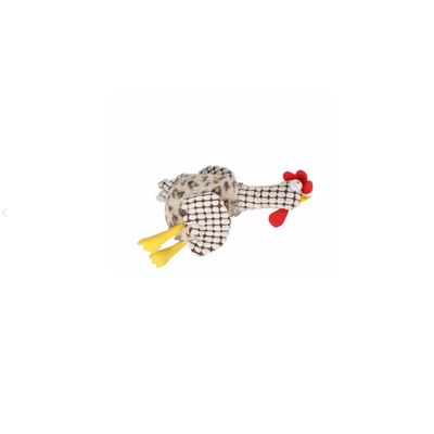 Jouet peluche coq brun pour chien