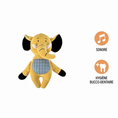 Jouet peluche Hortense l elephant pour chien