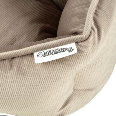 Coussin rond cotele chat ou chien D 40 cm Crafty noisette