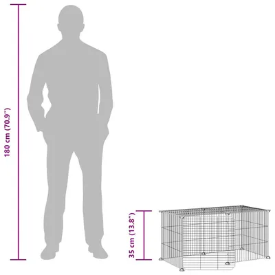 vidaXL cage pour animaux de compagnie Acier