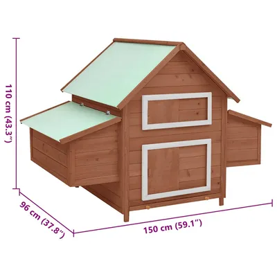 vidaXL poulailler Bois