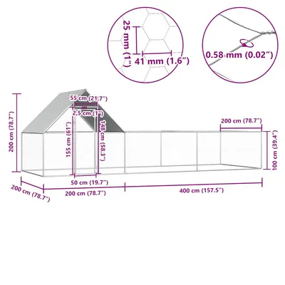 vidaXL poulailler Acier
