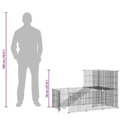 vidaXL cage pour animaux de compagnie Acier