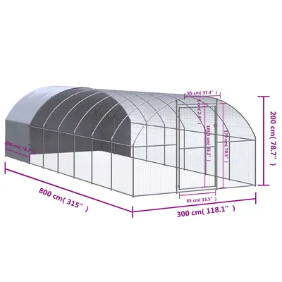 vidaXL poulailler Acier