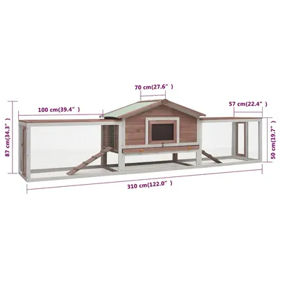 vidaXL clapier pour lapins Bois de pin