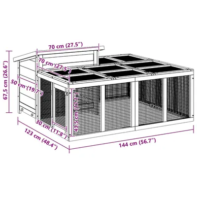 vidaXL clapier Bois de pin
