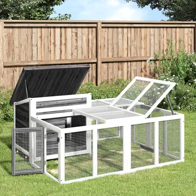 vidaXL clapier Bois de pin