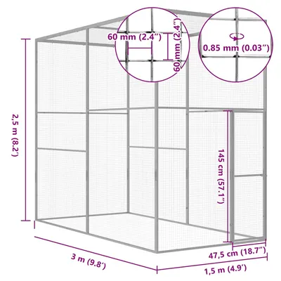 vidaXL cage pour chat Acier
