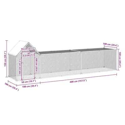 vidaXL poulailler Acier