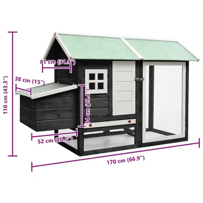 vidaXL clapier pour lapins Bois de pin