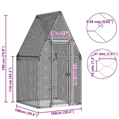 vidaXL cage à poules Acier