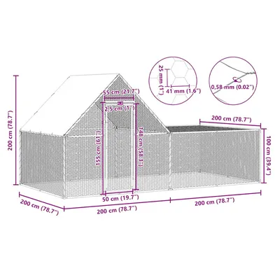 vidaXL poulailler Acier