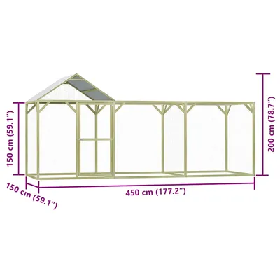 vidaXL poulailler Pinède imprégnée