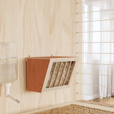 vidaXL mangeoire à foin de lapin Bois