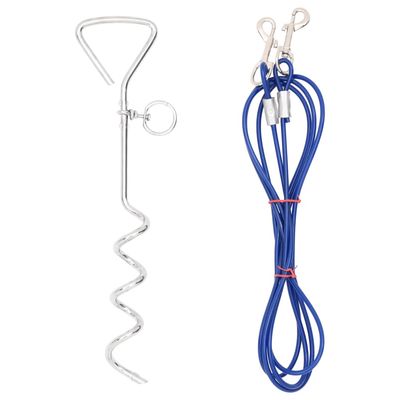 vidaXL câble d'attache pour chien Acier