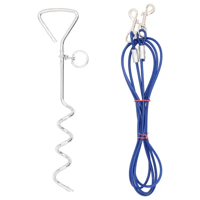 vidaXL câble d'attache pour chien Acier vidaXL câble d'attache pour chien Acier