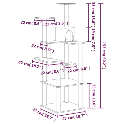 vidaXL arbre à chat Sisal