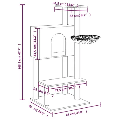 vidaXL arbre à chat Sisal