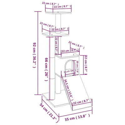 vidaXL arbre à chat Velours