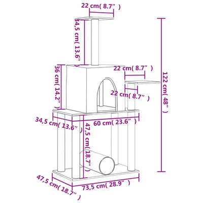 vidaXL arbre à chat Bois d'ingénierie