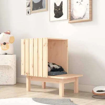 vidaXL maison pour chat Bois de pin vidaXL maison pour chat Bois de pin