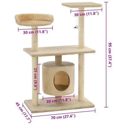vidaXL arbre à chat Peluche