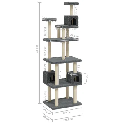 vidaXL arbre à chat Velours