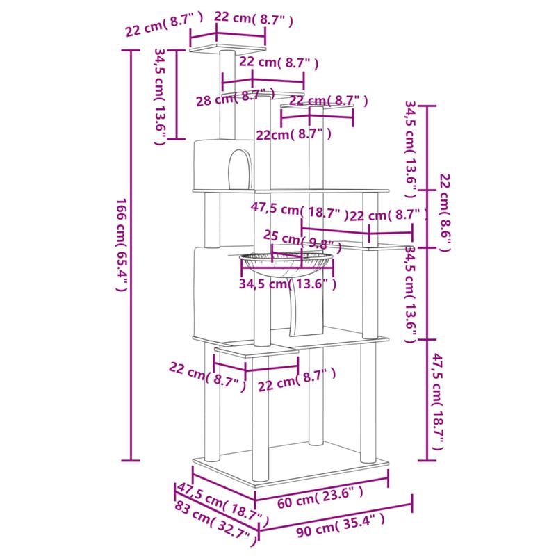 vidaXL arbre à chat