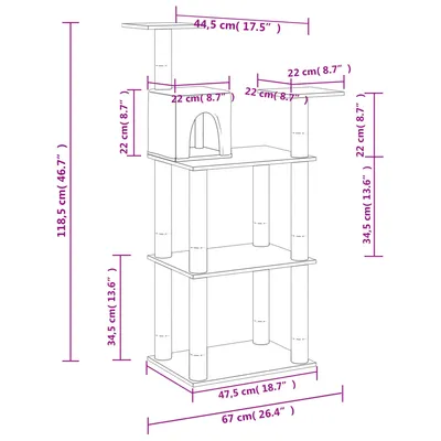 vidaXL arbre à chat Bois d'ingénierie