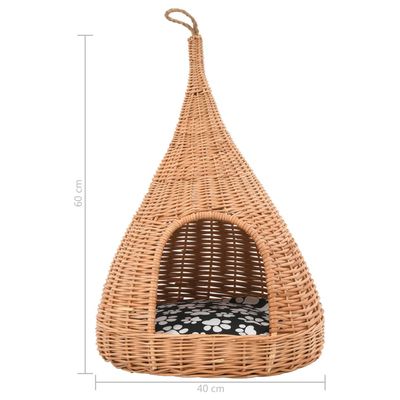 vidaXL maison de chat Osier