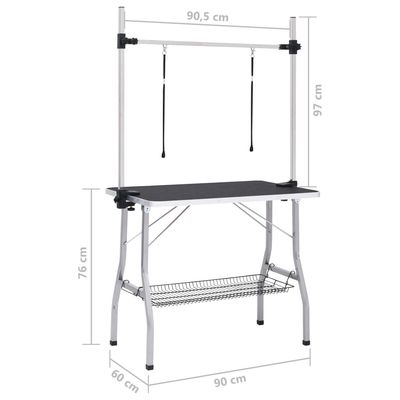 vidaXL table de toilettage pour chiens Acier