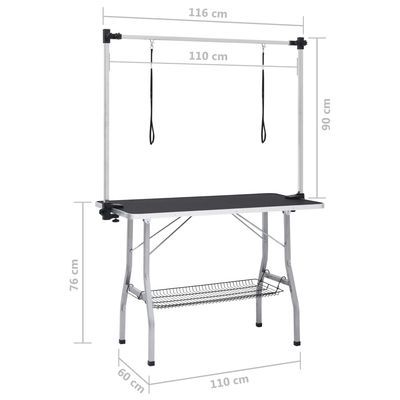 vidaXL table de toilettage pour chiens Acier
