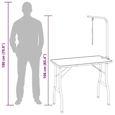 vidaXL table de toilettage pour chiens Acier