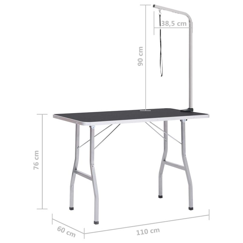 vidaXL Table de Toilettage Réglable pour Chiens Chats Animaux de Compagnie