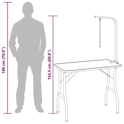 vidaXL Table de toilletage Acier inoxydable