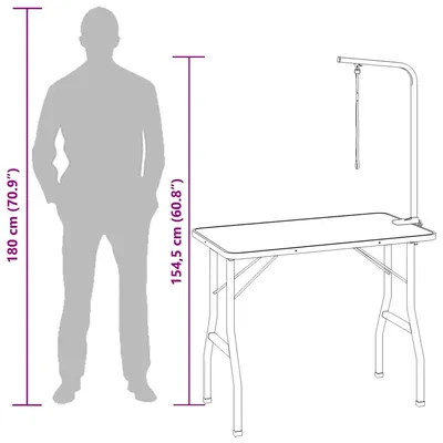 vidaXL Table de toilletage Acier inoxydable