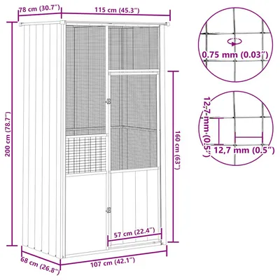 vidaXL cage à oiseaux Acier